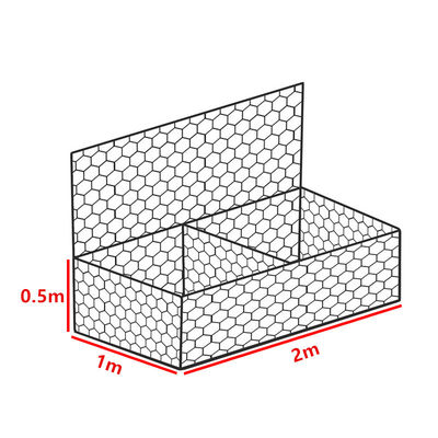 le double de berge de 2x1x0.5m a tordu 3.0mm Gabion hexagonal